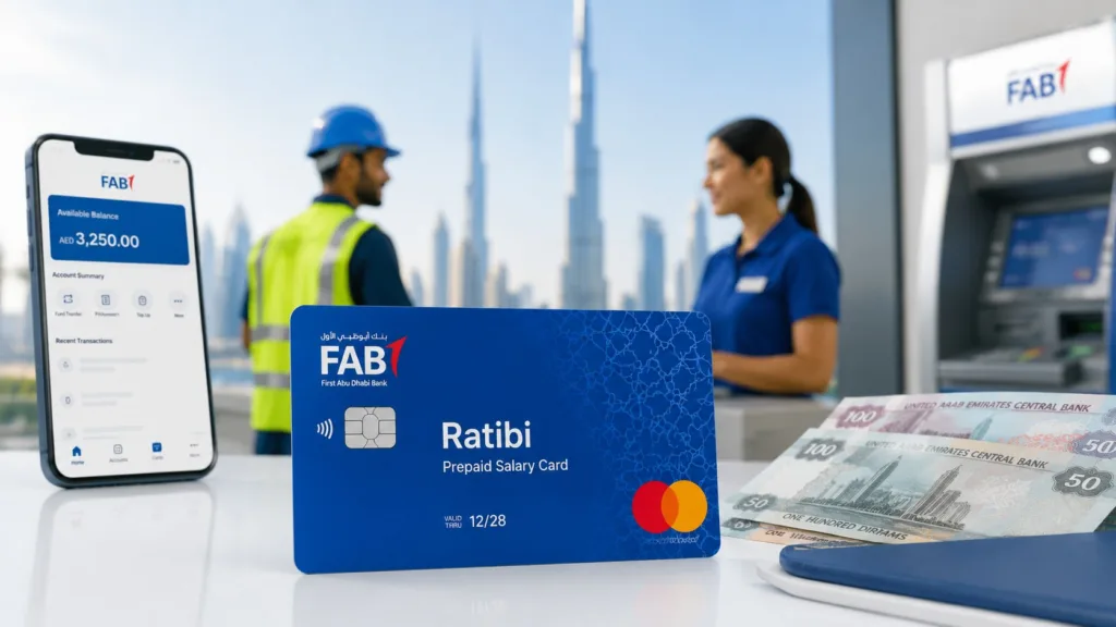 ratibi card UAE prepaid salary card by First Abu Dhabi Bank FAB 2026