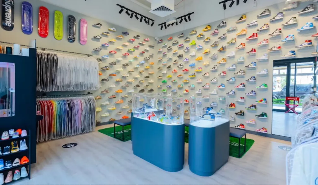 How to Turn Sneakers and Watches Into Serious Money in the UAE Authentic sneakers Dubai store display - resale value uae