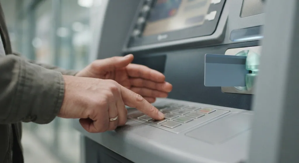 FAB ATM card PIN balance inquiry screen